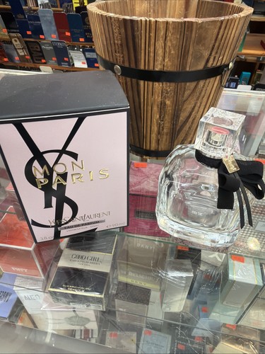 "EMPTY BOTTLE” Mon Paris By YSL 3 OZ EDP  No Spray Top For Deco