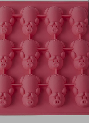 #ad 12 Little Pigs in a Blanket Silicone Baking Mold Pink Mobi NEW $9.96