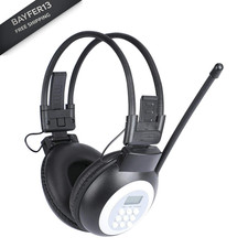 Headphone Radio,Portable FM Radio Headphones with LCD free size, Black