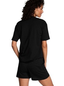 VICTORIA'S SECRET 100% Cotton Short Sleeves & Shorts Pajama Set Black $49.95 NWT