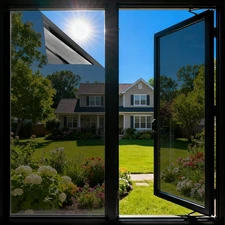 One Way Privacy Window Film See Out Not in, Sun UV Heat Blocking Window Tint ...