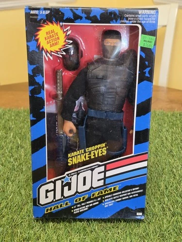 GI Joe Hall of Fame Snake Eyes 12" Action Figure Karate Choppin 1993 Hasbro New