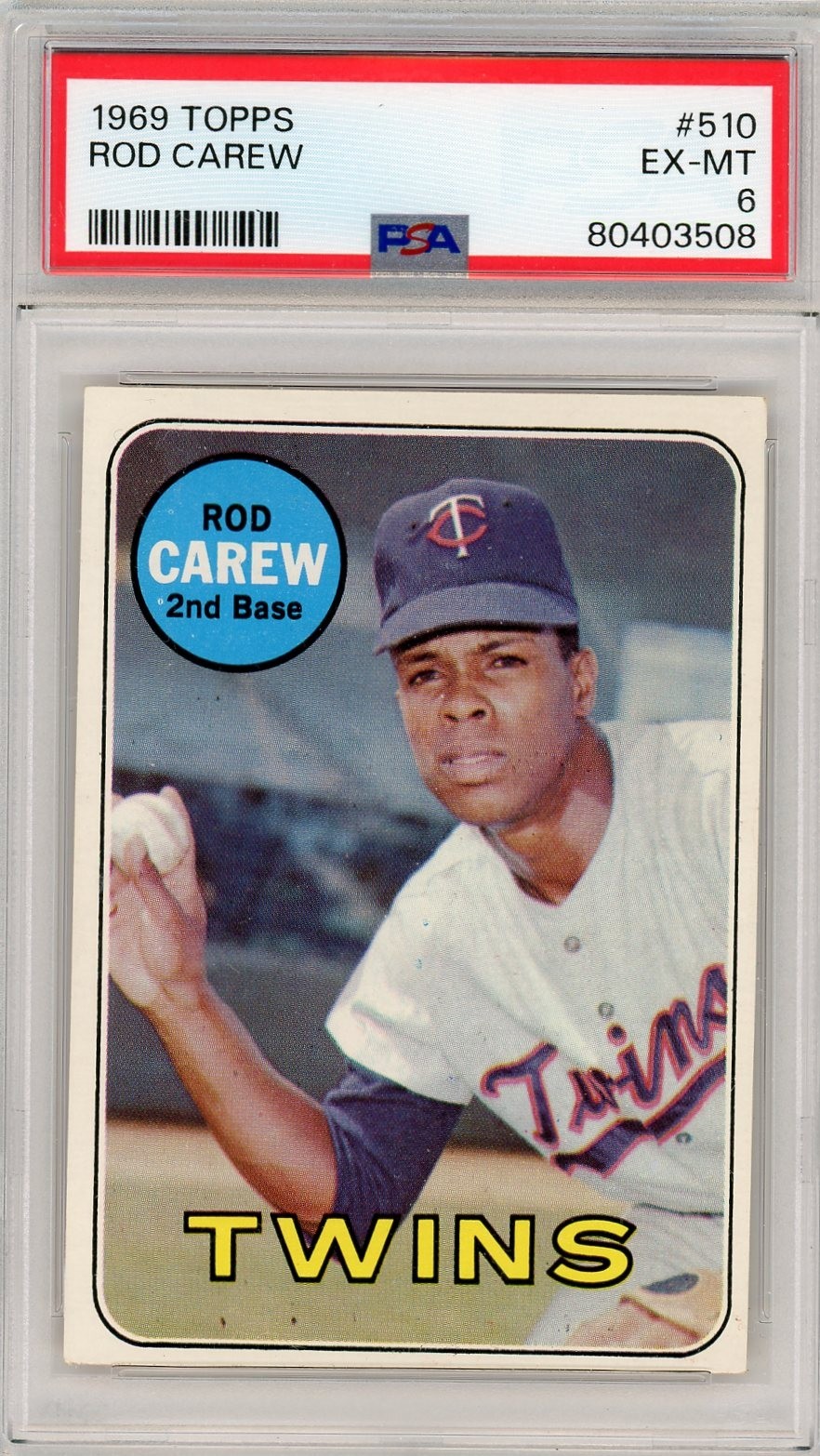 1969 Topps Rod Carew #510 PSA EX-MT 6 HOF