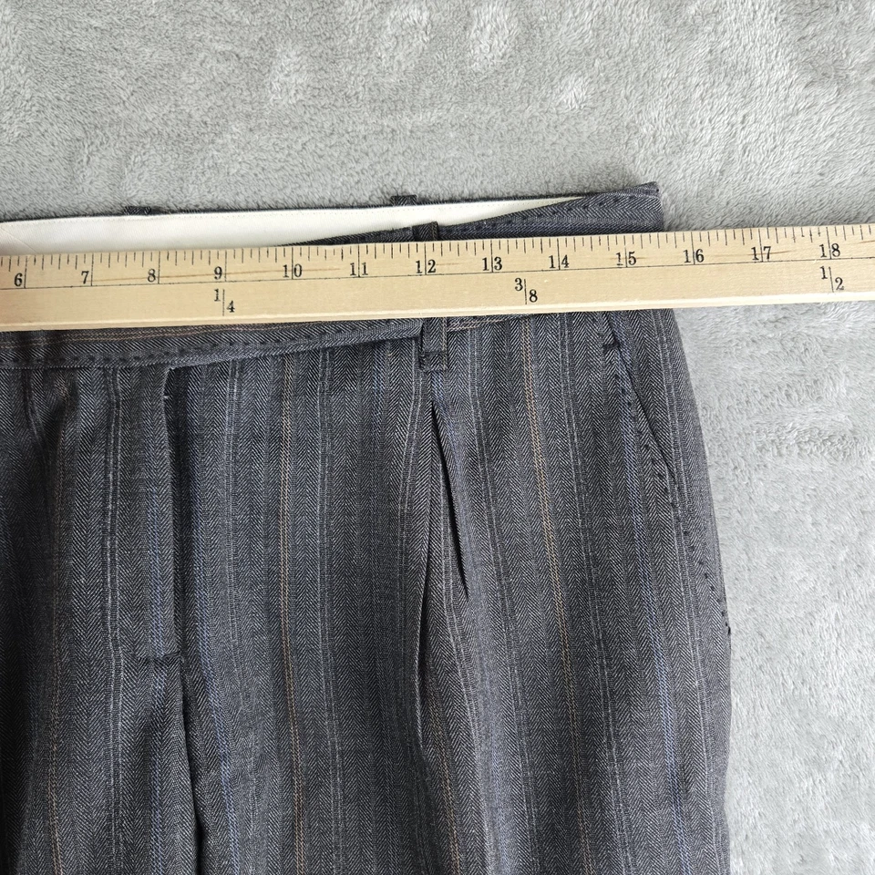 Pantalones capri vintage Max Studio para mujer 4 grises mezcla de lana elásticos puños dobladillo recortados Foto 3 de 4