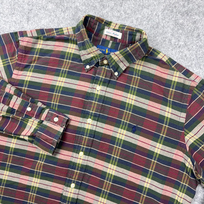 Ralph Lauren Shirt Mens Large Multicolor Indian Madras Plaid Cotton Button Down