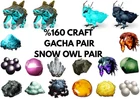 Gacha %160 Crafting Skill +Gift Snow Owl Pair Ark Survival Ascended Official PVE
