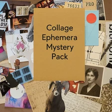 Collage Ephemera Mystery Pack Curated Mix of New & Vintage Paper Fragments