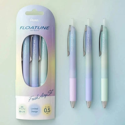 PENTEL OF AMERICA, LTD. Floatune RT Rollerball, (0.5mm) Fine Line, Fresh Airy Limited Edition, 3 Pack
