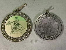 (2) MICHIGAN Reining Horse Association Medal Medallion 2.75" MRHA Equestrian