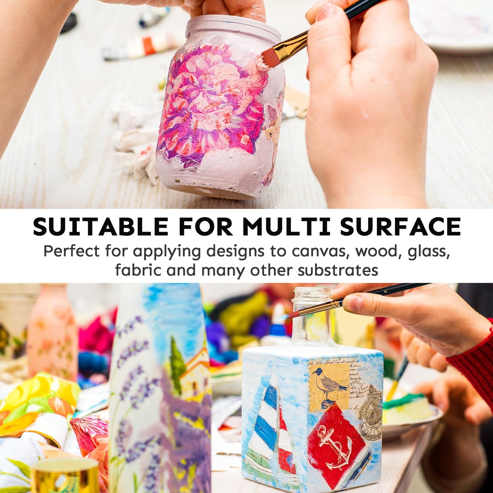 Acrylic Paint Set 24 Colors(2oz /60ml) with 12 Brushes,Rich Pigmented, Premiu...