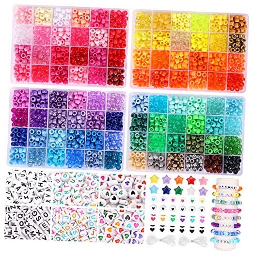 3250pcs Pony Beads Set, Friendship Bracelet Kit Kandi Beads A-96