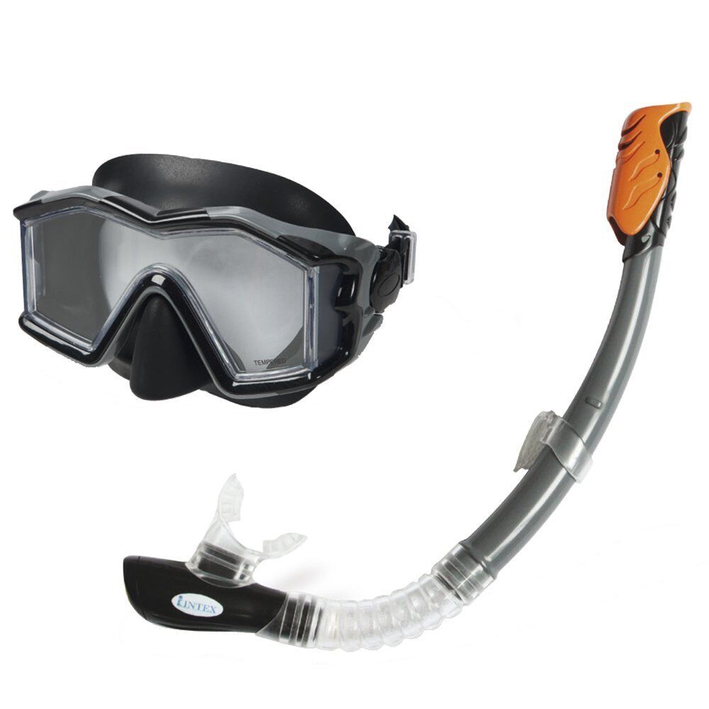 Intex Silicone Explorer Pro Swim Set Snorkel Large Silicone Mask