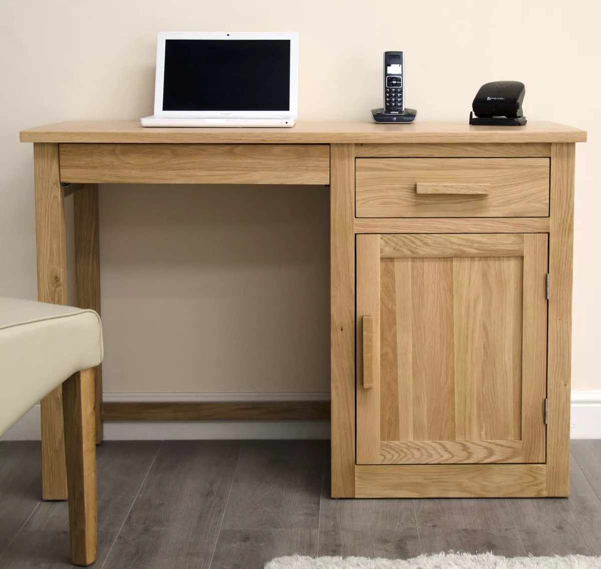Arden small office PC computer desk workstation solid oak furniture