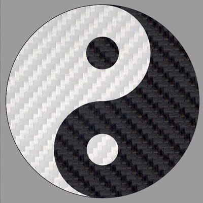 Yin Yang Sticker - Carbon Fiber Yin Yang Decal