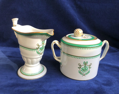 Copeland Spode Newburyport Milchkännchen in Helmform & Zuckergrün bedeckt