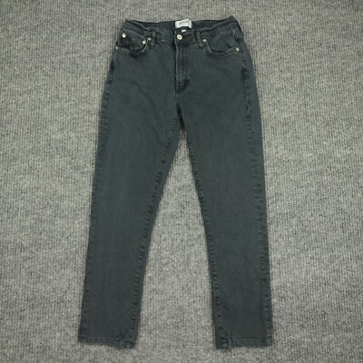 AGOLDE Jeans Womens 27 Black Faded TONI Straight Mid Rise Distressed Pockets