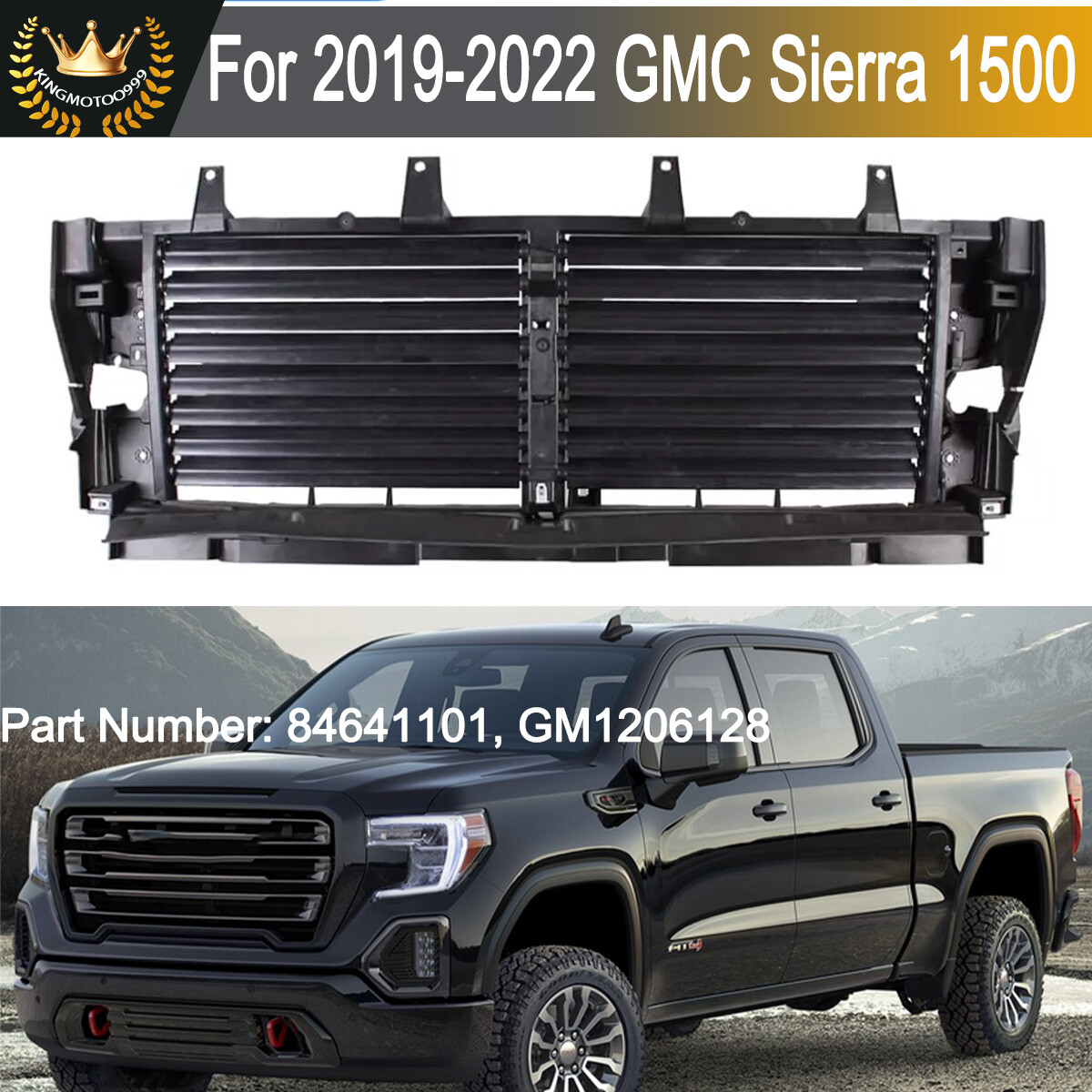 Upper Radiator Shutter 2019-2021 GMC Sierra 1500 Front Upper Radiator Shutter Assembly ...