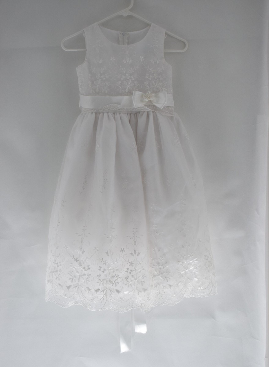 Vintage Swea Pea Lilli Girl Size White Sleeveless Dress