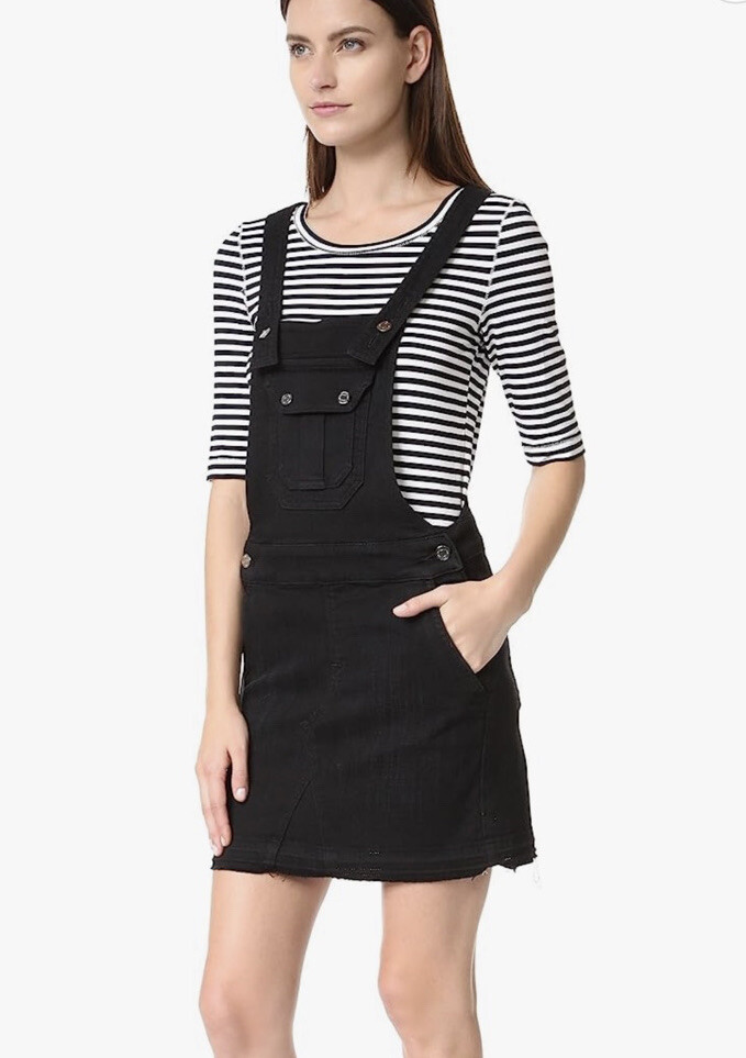 black overalls dress womens Black Denim Overall Dress