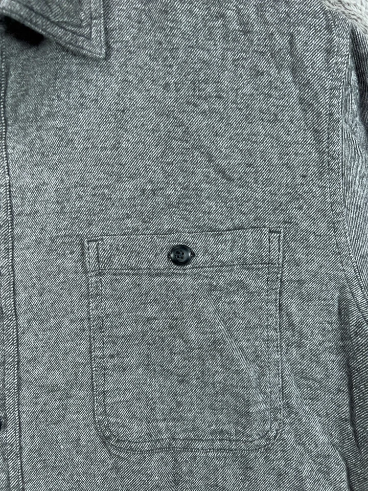 Camisa de franela supersuave gris manga larga con botones talla grande algodón SONOMA para hombre Foto 2 de 4