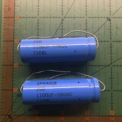 1100uF 50v Sprague Axial Electrolytic Capacitor 39D118G050HP4 Audio Free Ship x2