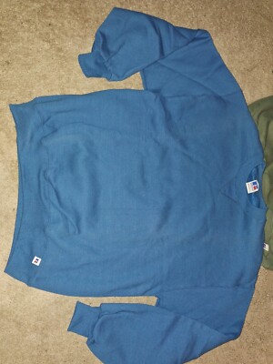 2 VINTAGE Russell Athletic Sweatshirt Mens Large Crewneck 90s Logo