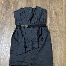 BCBG Women's Black Strapless party Dress formal mini little black dress sz 8