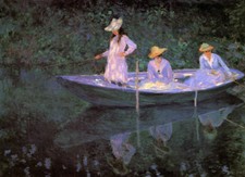 MONET ~ La Barque at Giverny ~ A2 CANVAS PRINT 16"X 24"