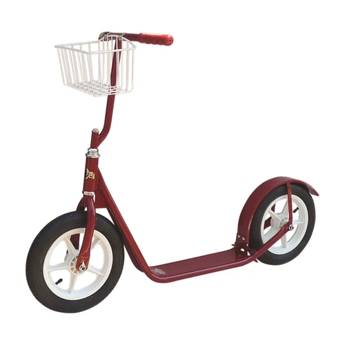12" CHILDRENS SCOOTER - CLASSIC RED - Child Kick Foot Bike w/ Basket & Brake USA