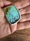 SALE Beautiful Turquoise Sterling Silver And Diamond Pendant Custom Made — photo 8