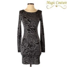 Alice + Olivia SCOOP Animal Print Mid Length Bodycon Dress🖤🤍🖤