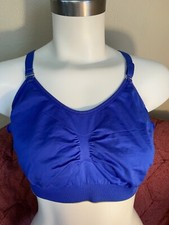 Sports Bra Racerback Blue Not Padded Wirefree Work Out M-L