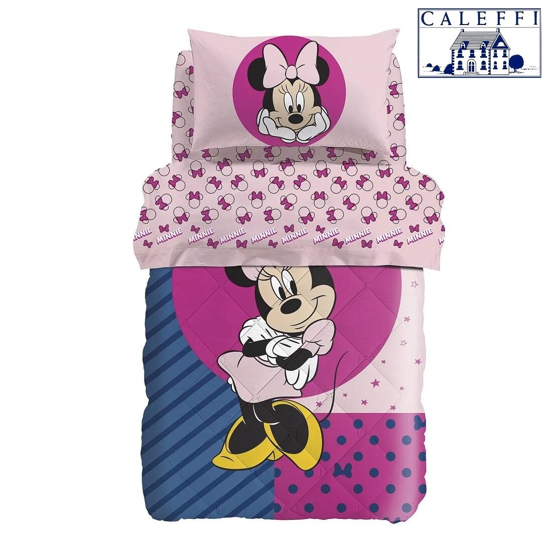 Trapunta Caleffi Minnie Singola Esterno Cotone Minnie Smile Piazzata