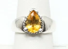 Vintage Designer KABANA Citrine Sterling Silver Ring - Size 7.75
