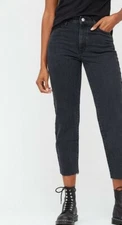 V By Very L30 uk10 High Waist Straight Leg Jeans - Black Wash QPP4P