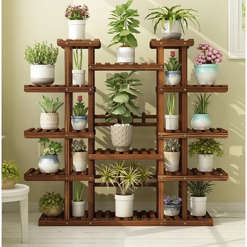 Wooden Multi Tier Plant Stand Flower Rack Shelf Bonsai Holder Home