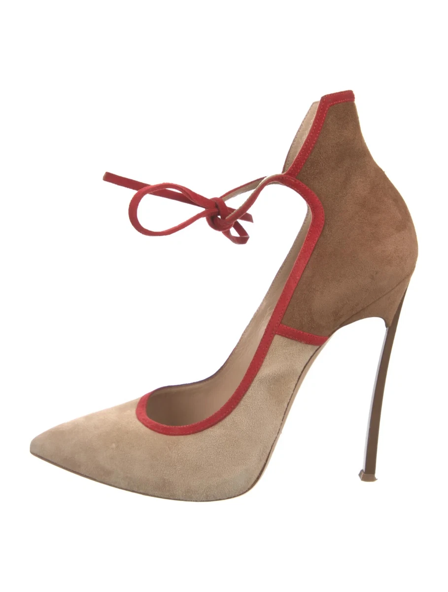 Casadei suede sale pumps