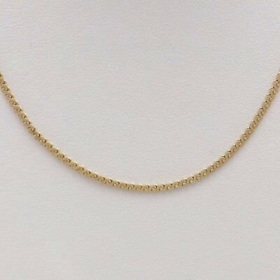 UnoAerre 14k Gold Italy Serpentine Flat S Link Pendant Chain Necklace 30in  8gr