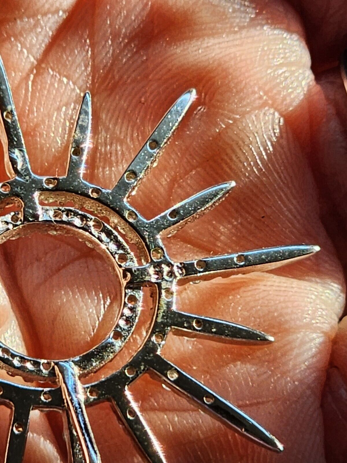 925 Sunburst Diamond Pendant - image 4