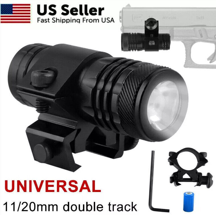 Tactical Weapon Gun Flashlight Picatinny Rail Mount+Switch for Hunting Shooting