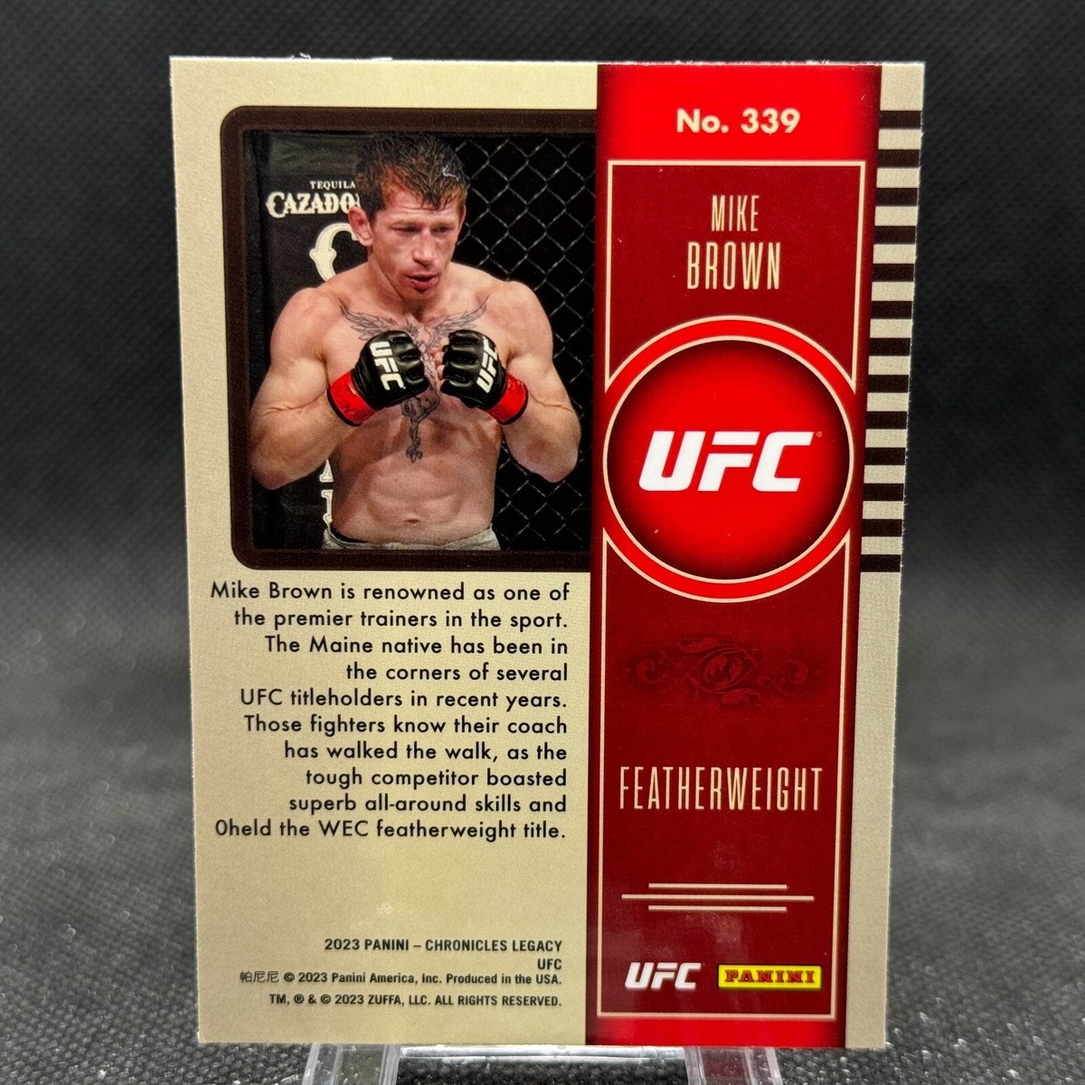 the fighting men's chronicle special TH… Mike Brown 2023 Panini Chronicles UFC Legacy Premium Edition #339