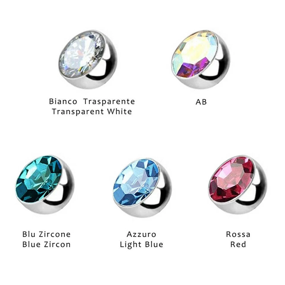 Piercing Naso in Acciaio Sterile Gancio Orecchino con Brillantino in Cristallo - Immagine 2 di 4