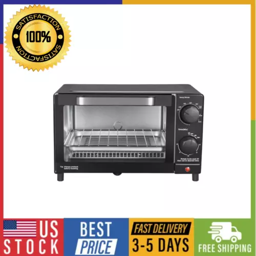 Mainstays 4 Slice Toaster Oven with 3 Settings, includes Baking Rack and Pan