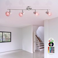 Deckenleuchte Deckenlampe Flurlampe Fernbedienung Kristalle Verstellbar Rgb Led