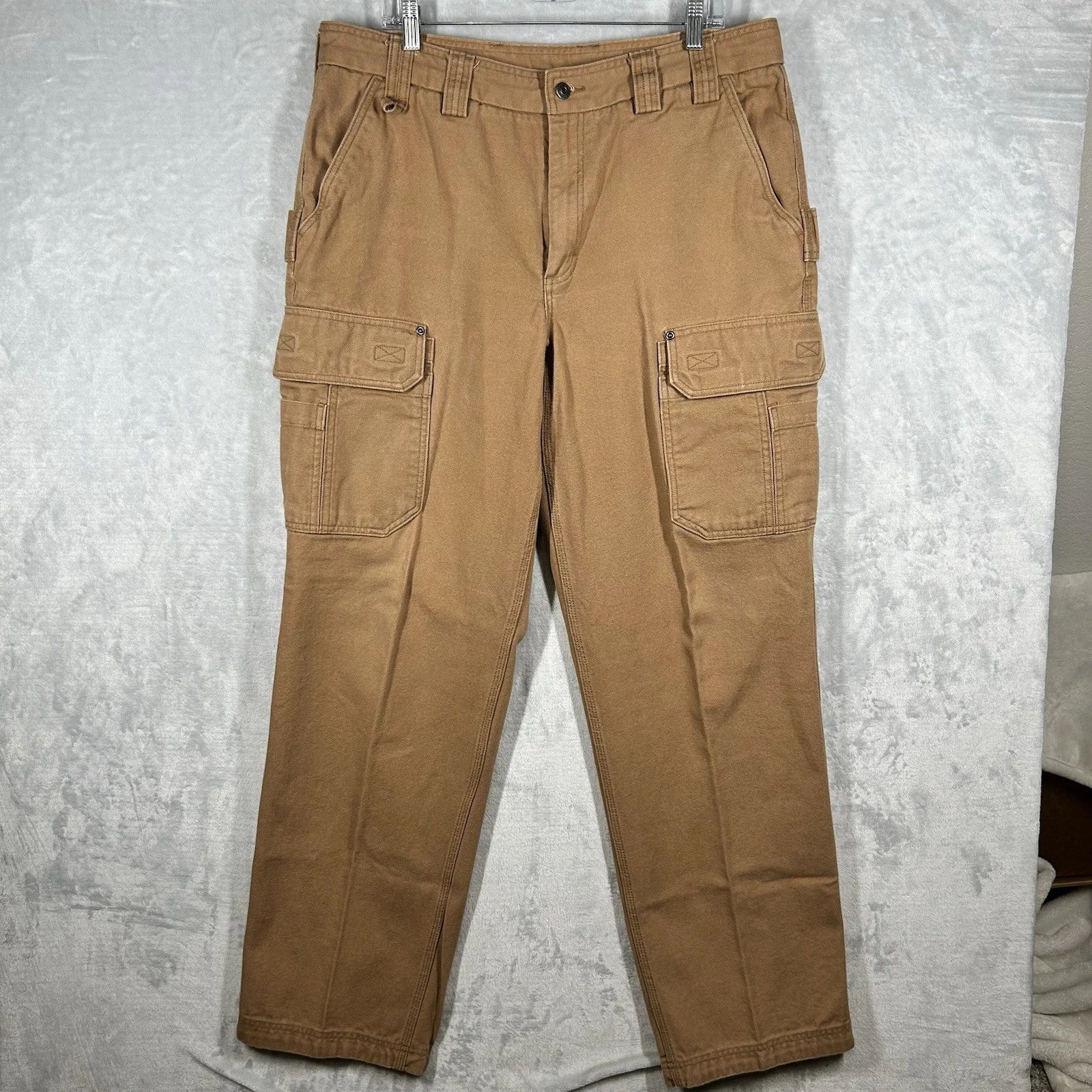 Duluth Trading Flex Fire Hose Work Pants Mens 38x36 Clay Brown Utility Canvas