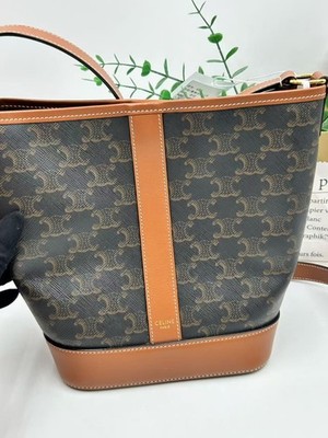 Authentic Celine Triomphe Canvas Small Bucket Bag France