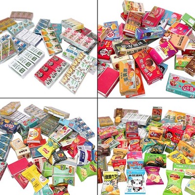 1:12 Dollhouse Food Supermarket Snack Crisps Boxed Bread Drink Model Decor Toy