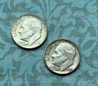 LOT - Cool 1960 "D" Mint and 1963 "D" Mint "FINE" silver dimes,  BOLD "D" mm