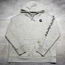 Carhartt Relaxed Fit Grey Speckled Hoodie Sleeve Graphic TS0288-W Youth L 12-14