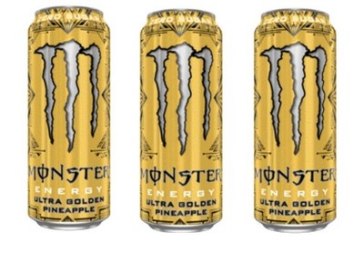 3x Monster Ultra Golden Pineapple Energy Drink 500ml Zero Sugar Tropical Flavor